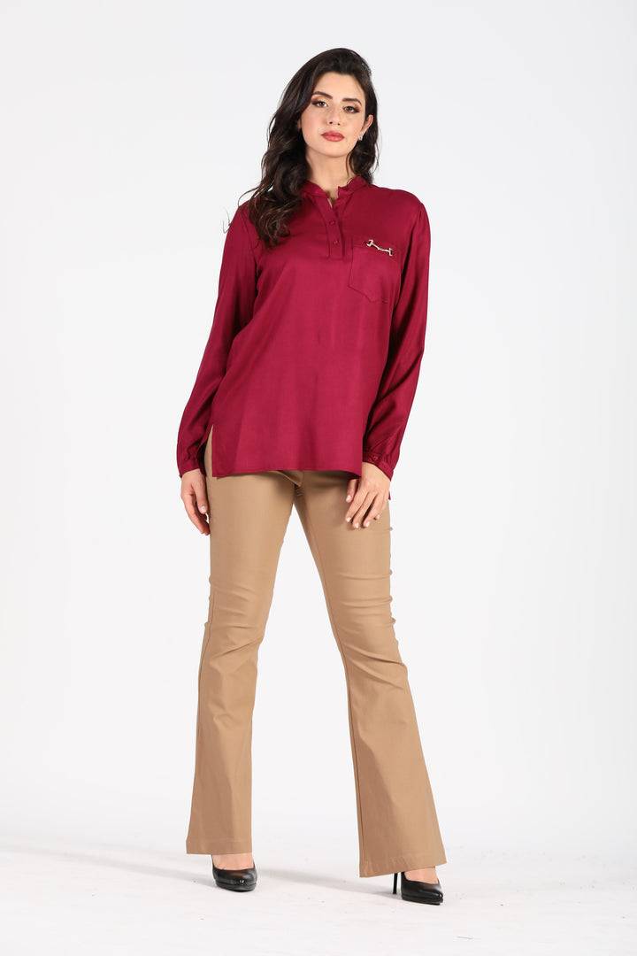 Oltre Tempo Camicia vajella con gancio oro su taschino