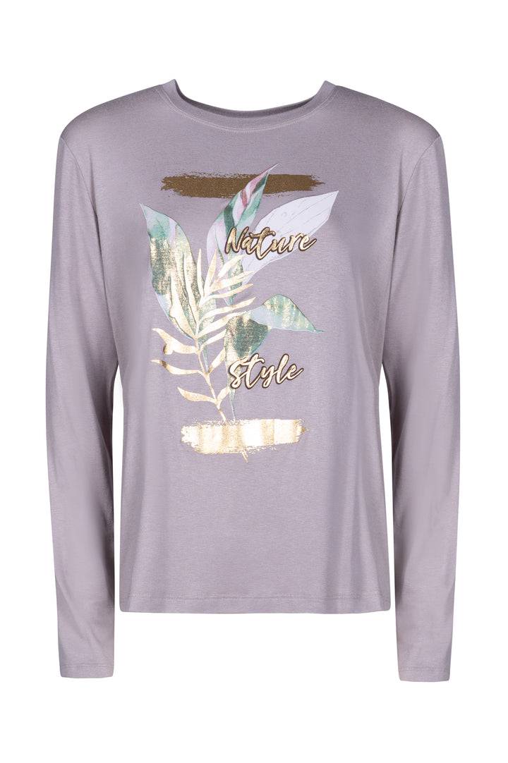 Oltre Tempo T-shirt girocollo manica lunga in viscosa Prezzo Ridotto