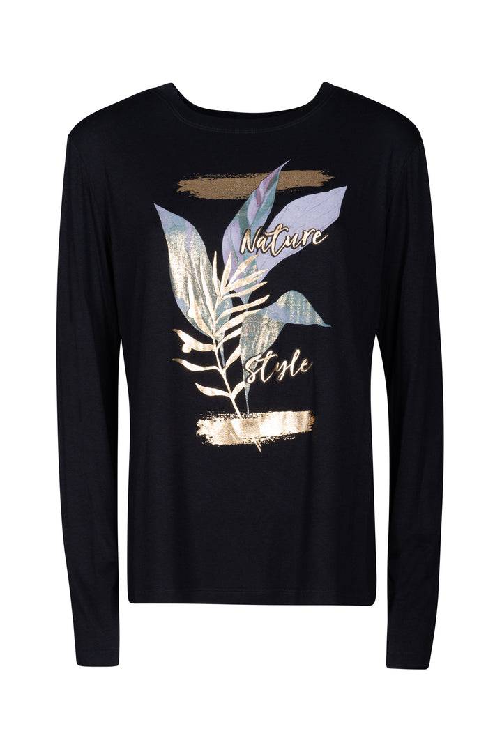 Oltre Tempo T-shirt girocollo manica lunga in viscosa Prezzo Ridotto