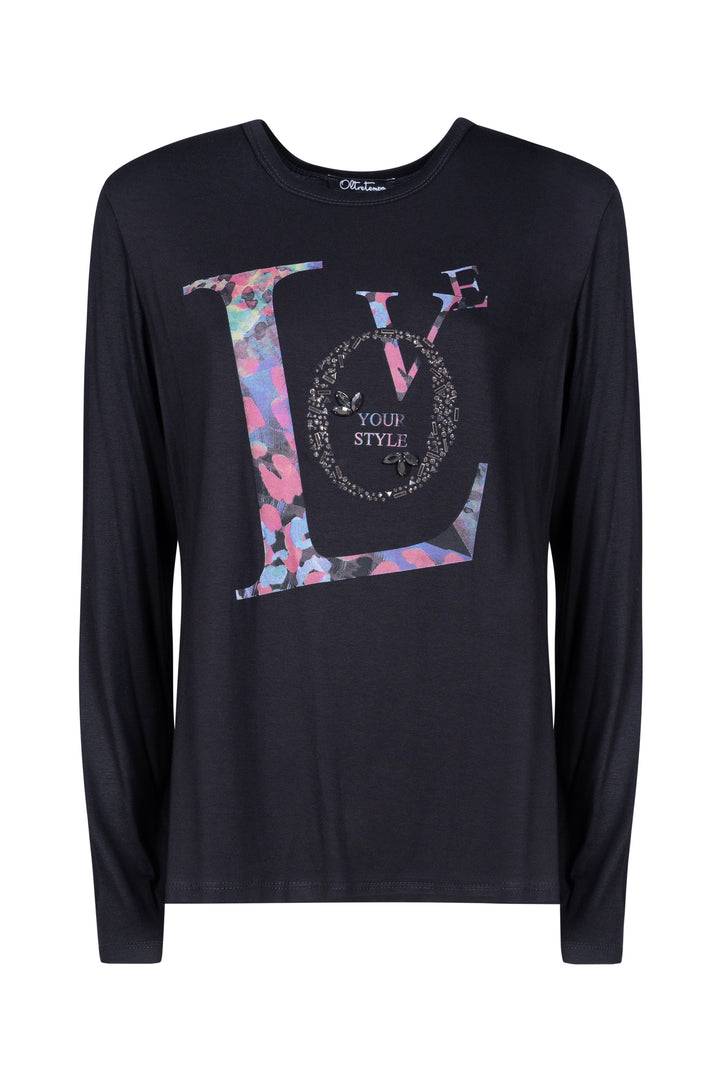 Oltre Tempo T-shirt in viscosa con stampa Sottocosto