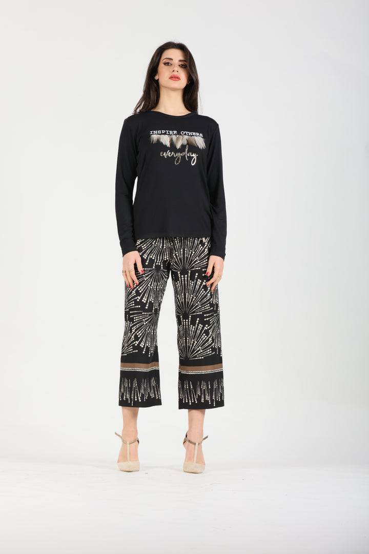 Oltre Tempo T-shirt viscosa con stampa Novità