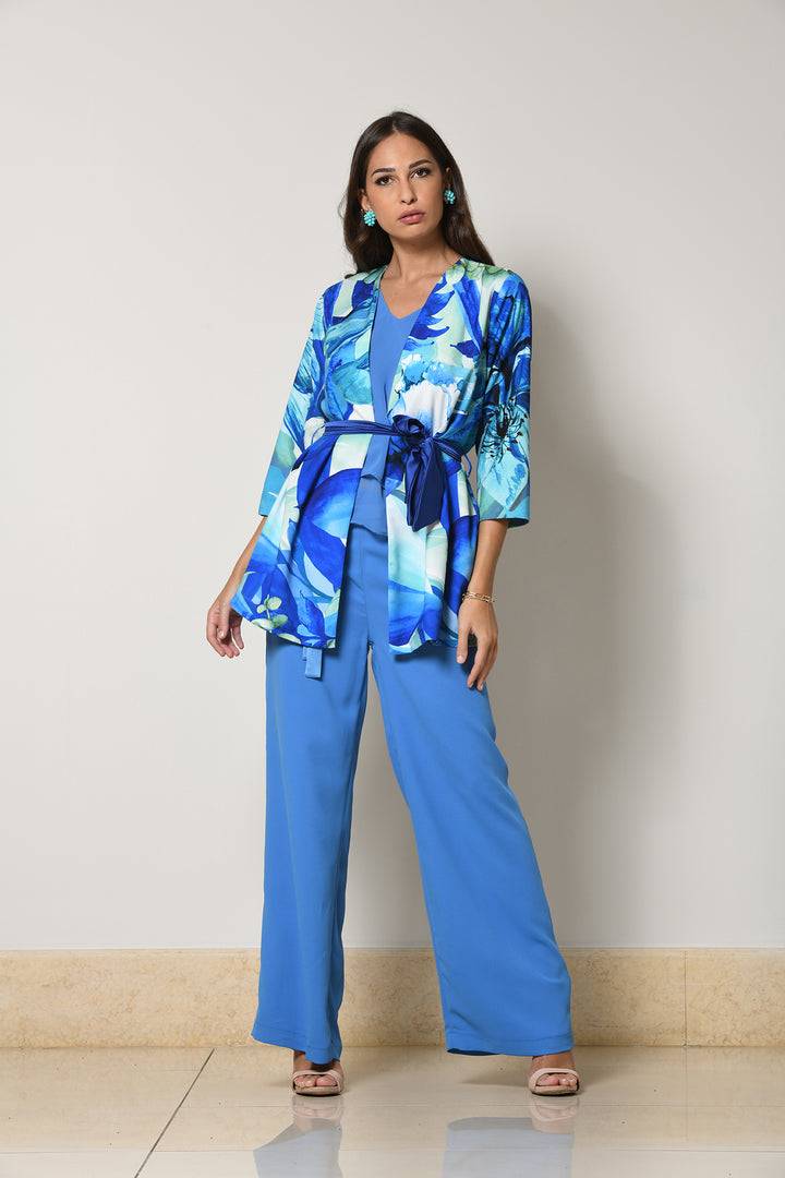 Oltre Tempo Spolverino manica 3/4 con fusciacca in vita di raso