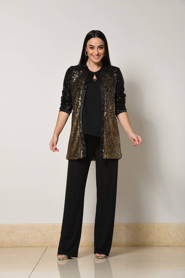 Oltre Tempo Giacchino in pailettes bordato in cadì