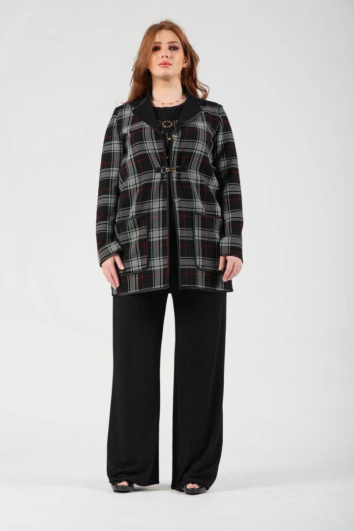 Oltre Tempo Cappotto fantasia tartan in viscosa Vendite stagionali