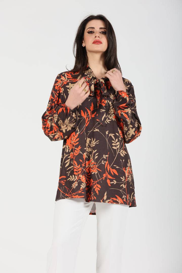 Oltre Tempo Casacca in vajella fantasia con sciarpetta Offerta per la Festa della Mamma