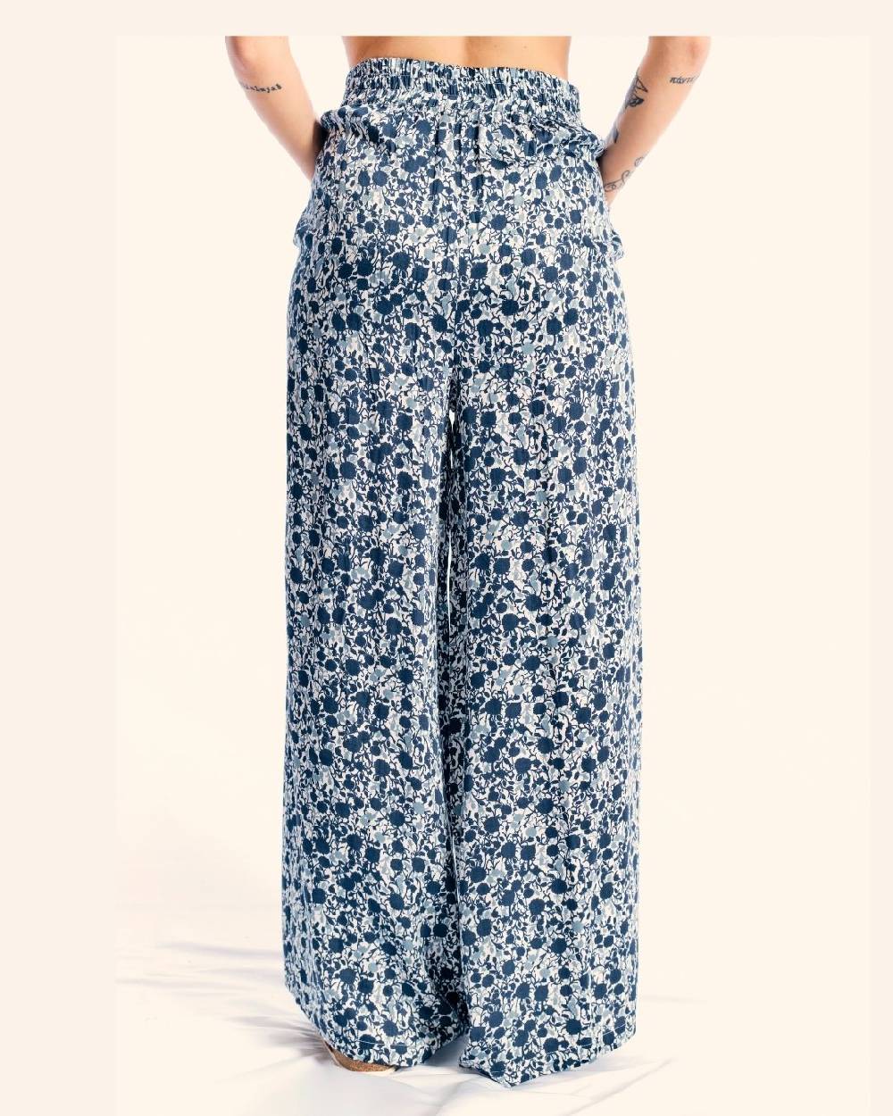 Ordi.to Accessori PANTALONE MATILDE - STAMPA AZALEA BLU Vendita Calda