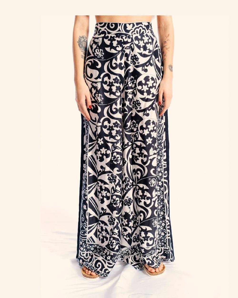 Ordi.to Accessori PANTALONE MATILDE - STAMPA BIANCO/NERA Saldi Di Fabbrica