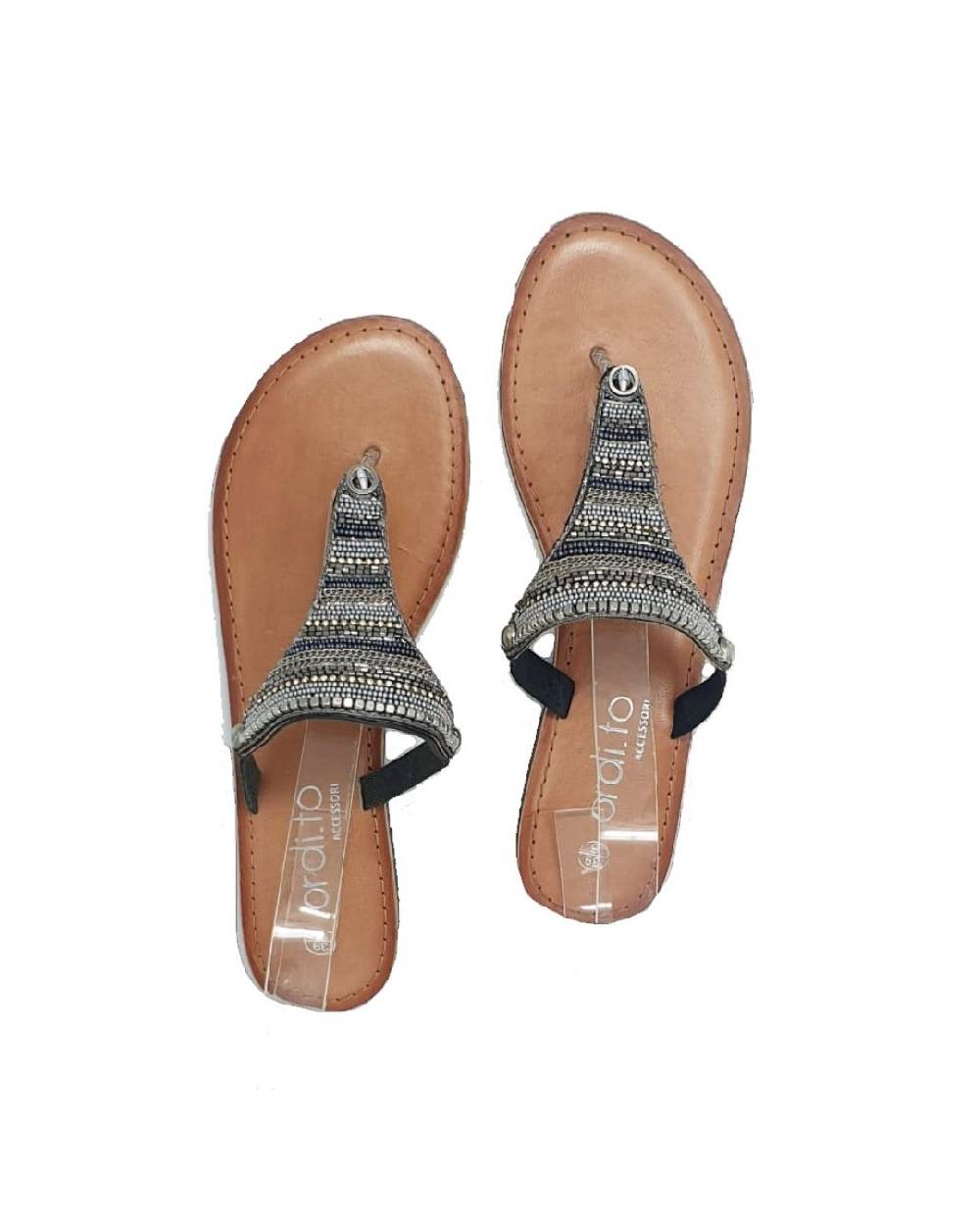 Ordi.to Accessori CRETA - infradito con perline multicolore In Vendita