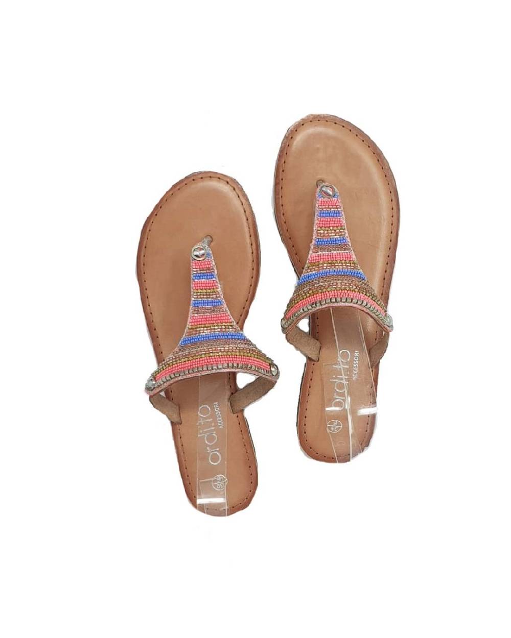 Ordi.to Accessori CRETA - infradito con perline multicolore In Vendita