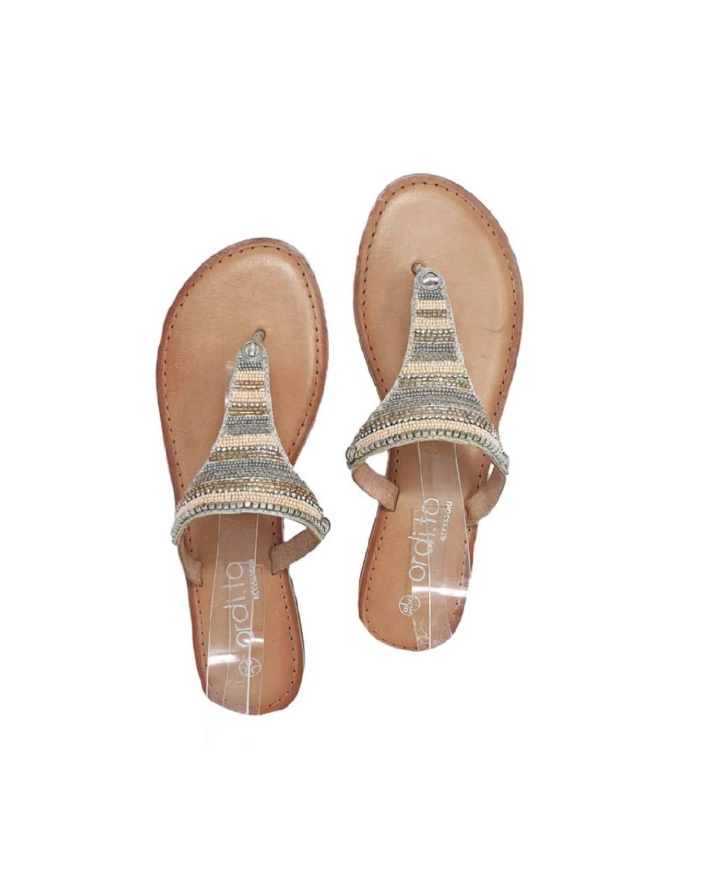 Ordi.to Accessori CRETA - infradito con perline multicolore In Vendita