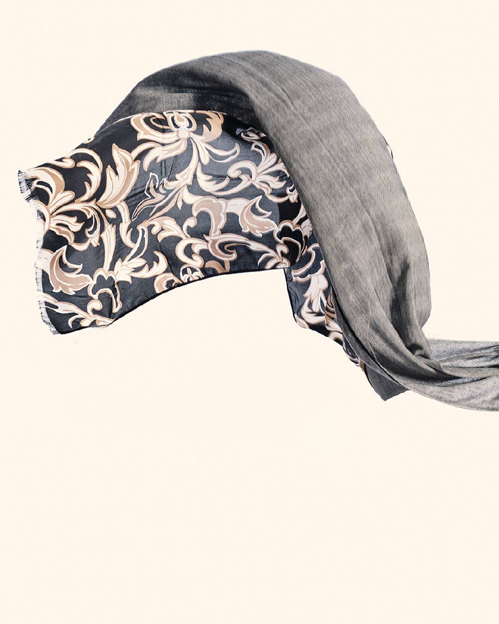 Ordi.to Accessori TORINO NERA - Sciarpa in Seta e Lana Moda