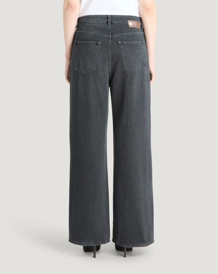 Pantaloni Torino Jeans Miley in black denim In Vendita
