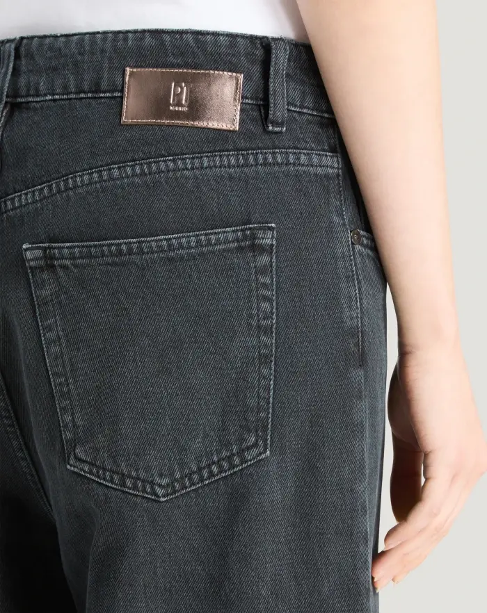 Pantaloni Torino Jeans Miley in black denim In Vendita