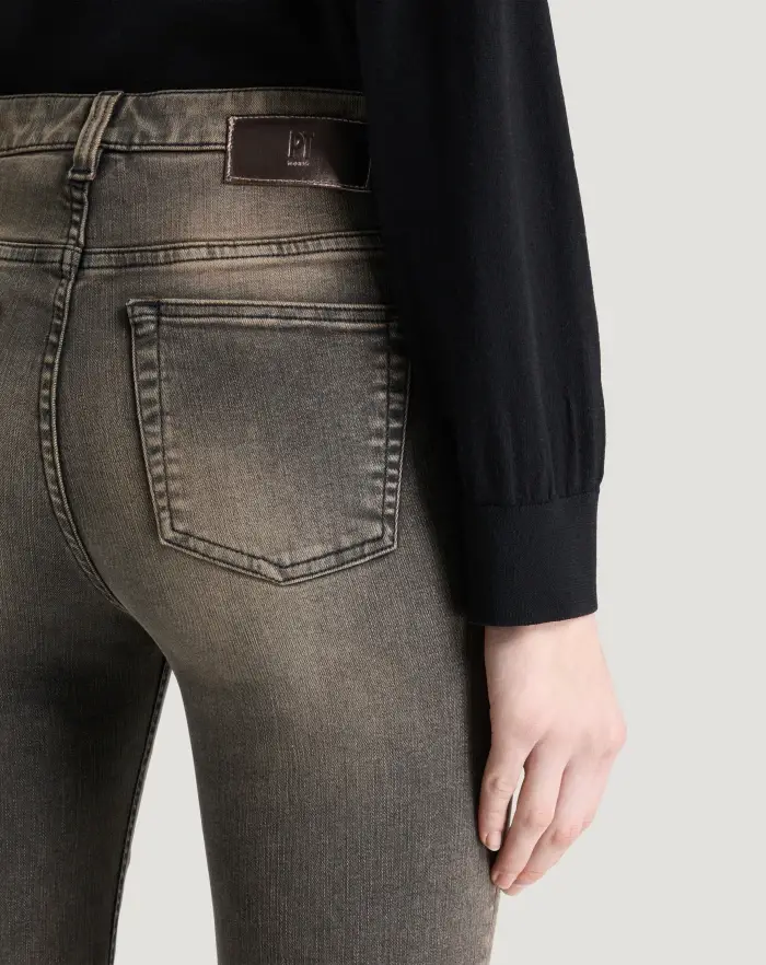 Pantaloni Torino Jeans Kim in black denim stretch Nuova
