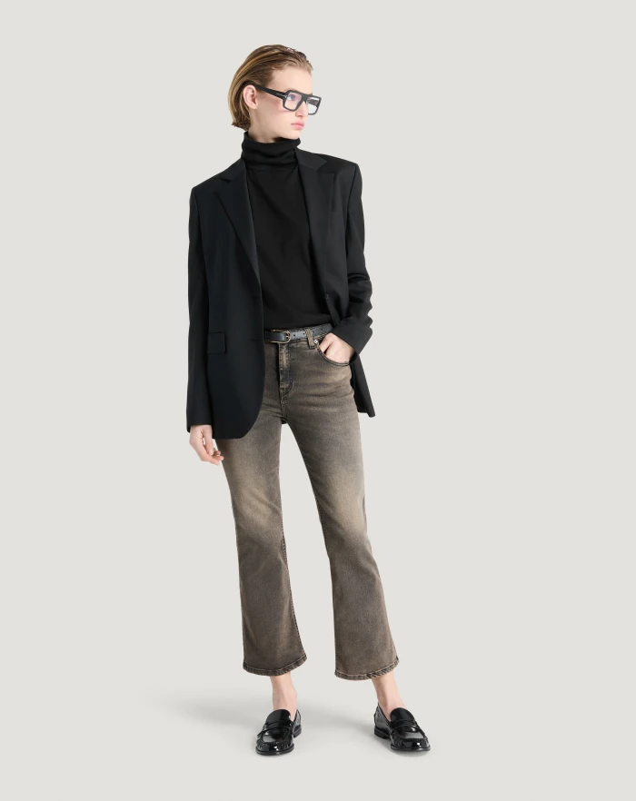 Pantaloni Torino Jeans Kim in black denim stretch Nuova