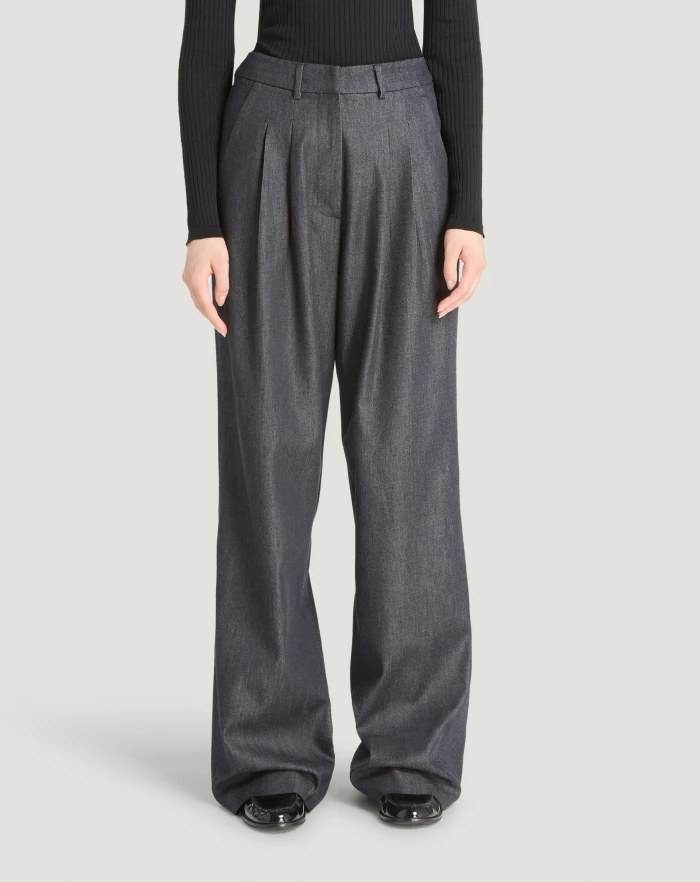 Pantaloni Torino Jeans Frankie in denim di cotone e seta Italy
