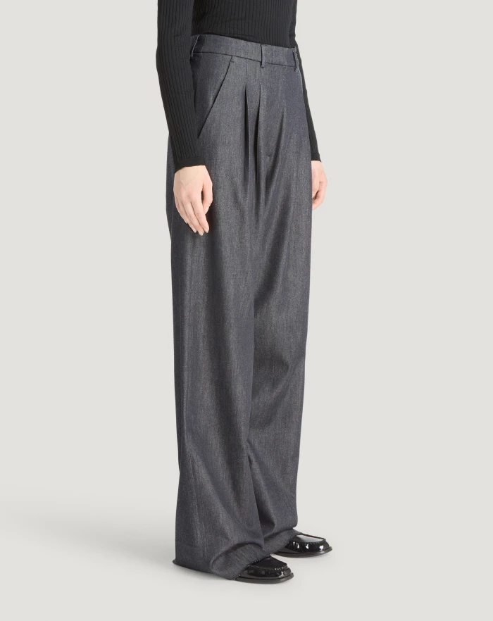 Pantaloni Torino Jeans Frankie in denim di cotone e seta Italy