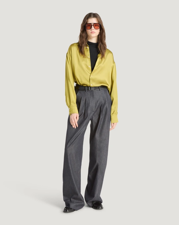 Pantaloni Torino Jeans Frankie in denim di cotone e seta Italy