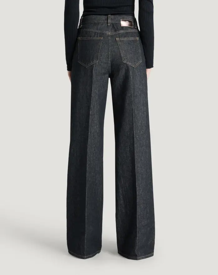 Pantaloni Torino Jeans Cyndi in black denim Nuovo