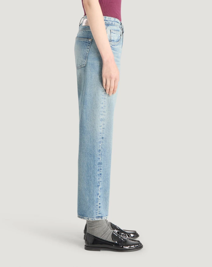 Pantaloni Torino Jeans Tina in denim indigo di cotone Vendita