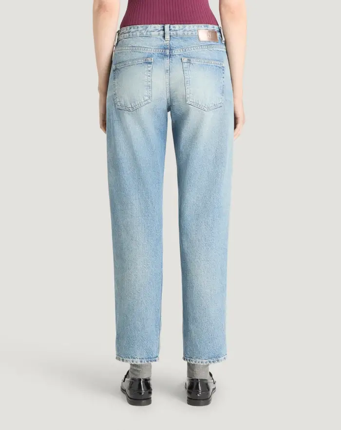 Pantaloni Torino Jeans Tina in denim indigo di cotone Vendita