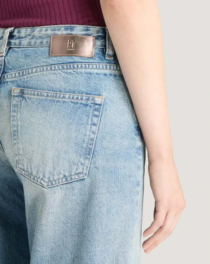 Pantaloni Torino Jeans Tina in denim indigo di cotone Vendita