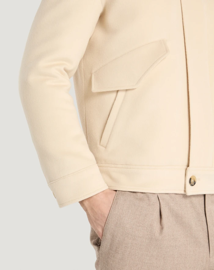 Pantaloni Torino Giacca trucker in drap di lana e cachemire Prezzo Ridotto