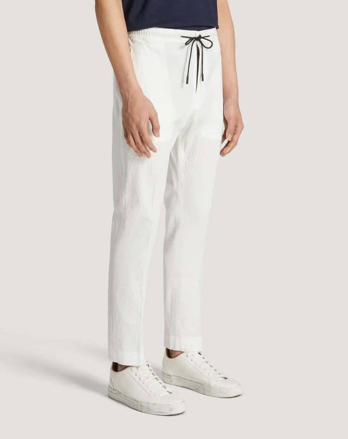 Pantaloni Torino Pantaloni Omega in cotone seersucker Online