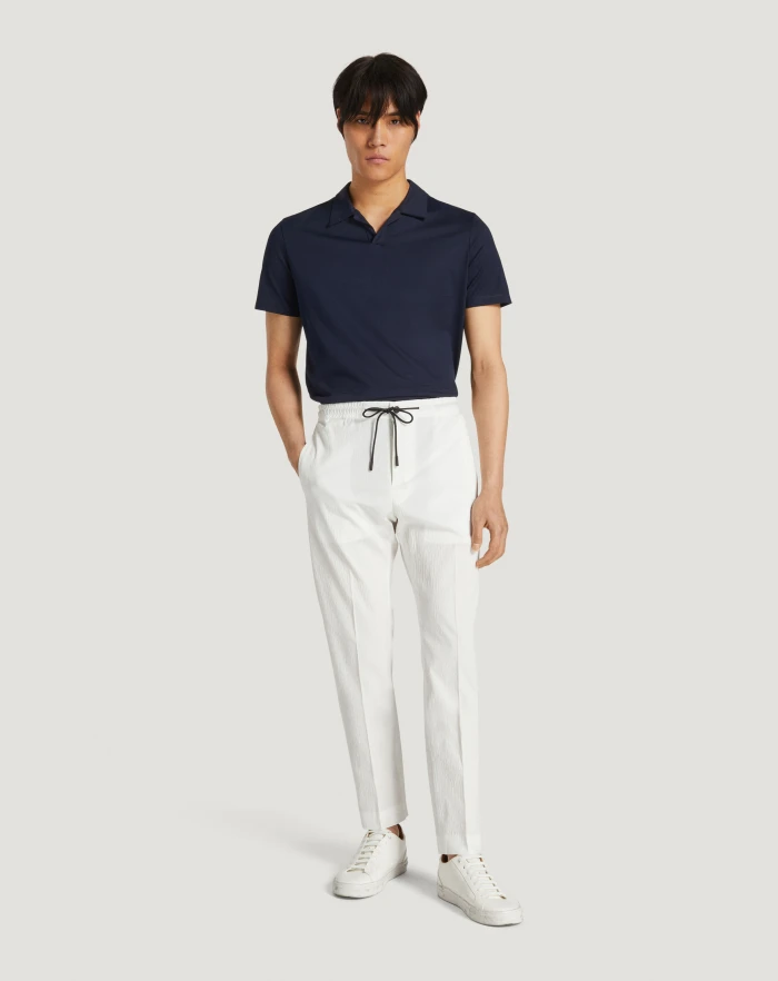 Pantaloni Torino Pantaloni Omega in cotone seersucker Online