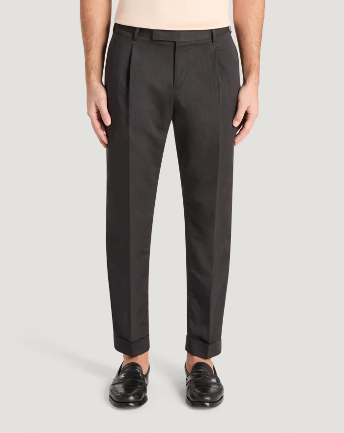 Pantaloni Torino Pantaloni Rebel in gabardina di cotone e lino Italia