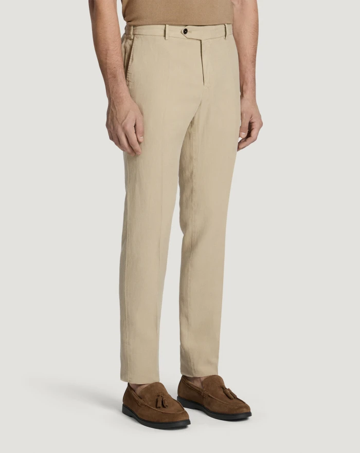 Pantaloni Torino Pantaloni Slim in cotone e lino batavia 2025
