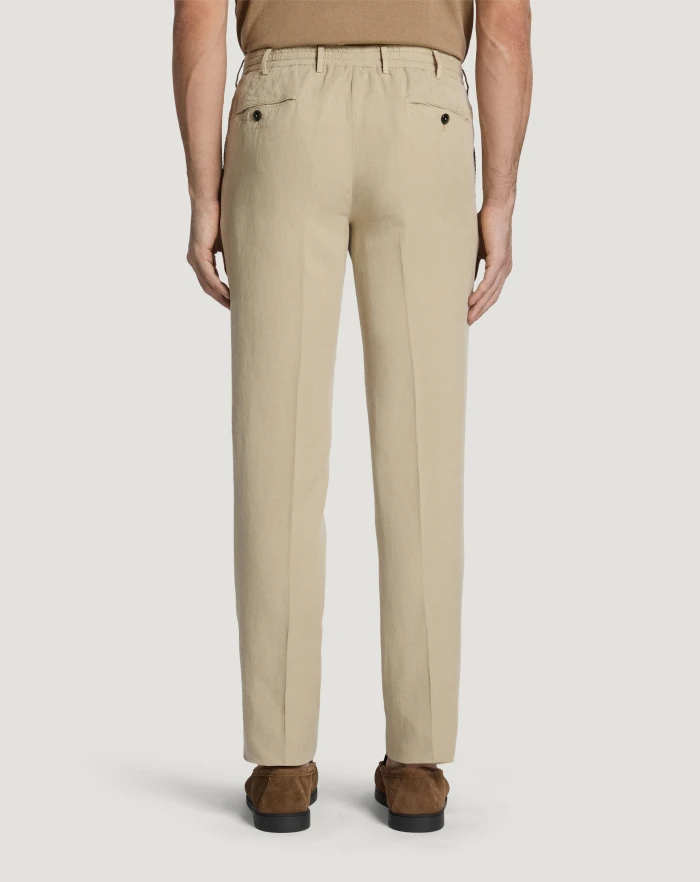 Pantaloni Torino Pantaloni Slim in cotone e lino batavia 2025