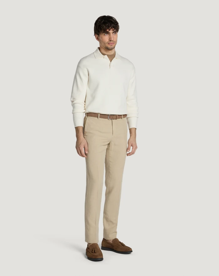 Pantaloni Torino Pantaloni Slim in cotone e lino batavia 2025