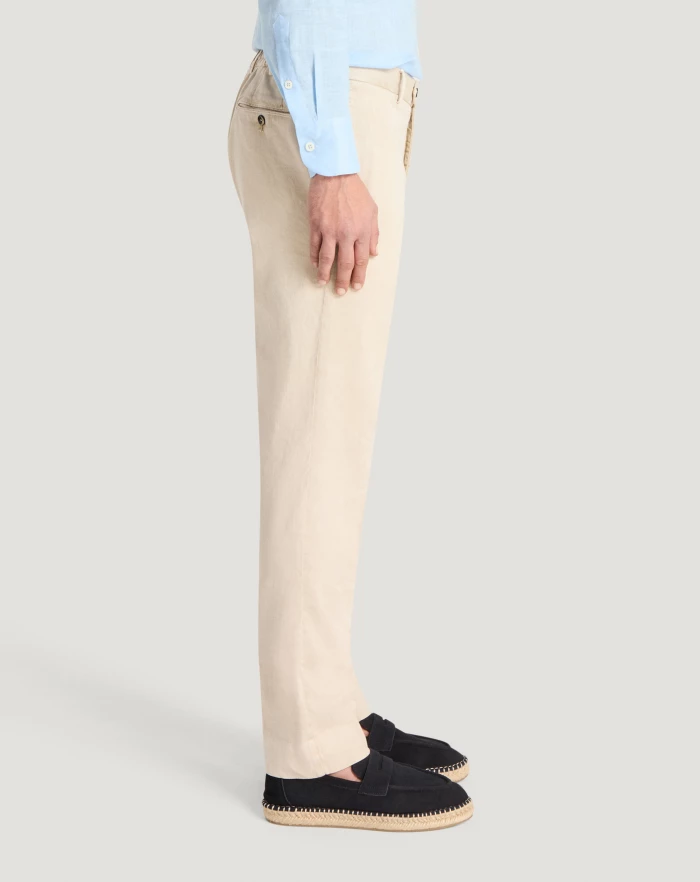 Pantaloni Torino Pantaloni Slim in lino stretch délavé Vendita