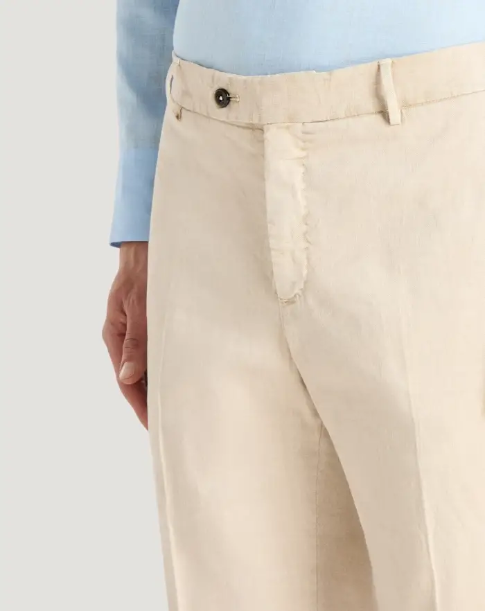 Pantaloni Torino Pantaloni Slim in lino stretch délavé Vendita
