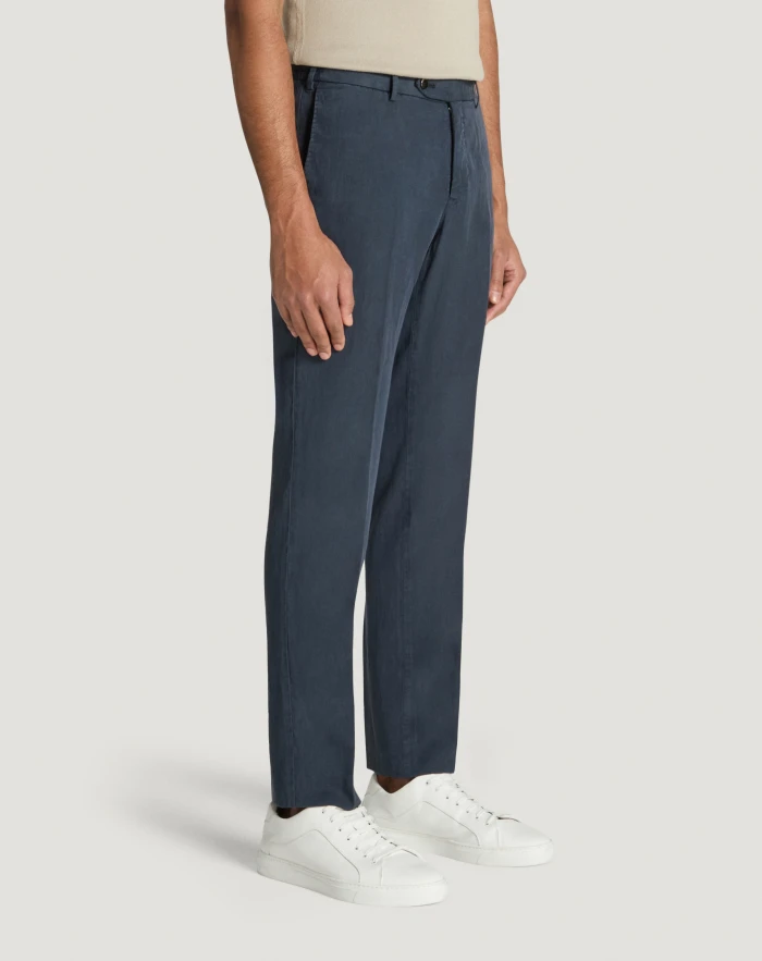 Pantaloni Torino Pantaloni Slim in cotone e lino batavia Affare Del Giorno