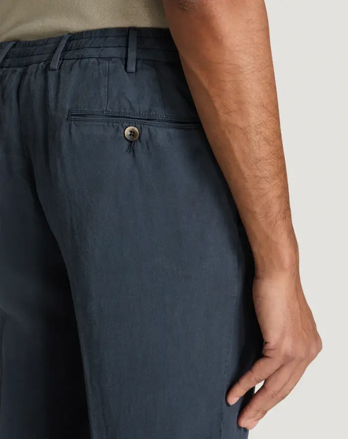 Pantaloni Torino Pantaloni Slim in cotone e lino batavia Affare Del Giorno