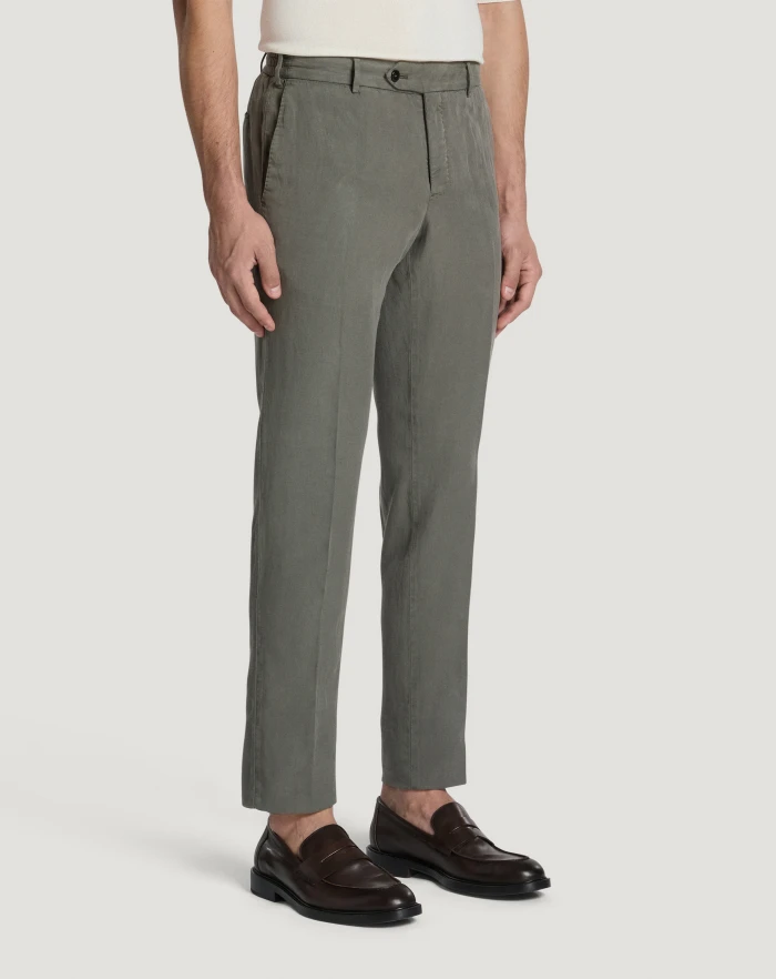 Pantaloni Torino Pantaloni Slim in cotone e lino batavia Saldi