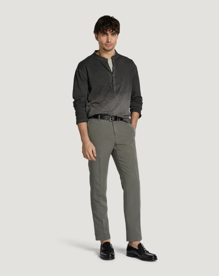 Pantaloni Torino Pantaloni Slim in cotone e lino batavia Saldi