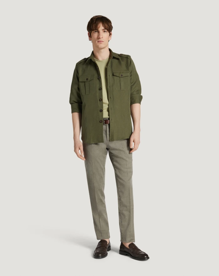 Pantaloni Torino Pantaloni Slim in lino stretch délavé Qualità