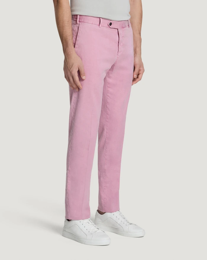 Pantaloni Torino Pantaloni Slim in lino stretch délavé Soddisfazione Garantita