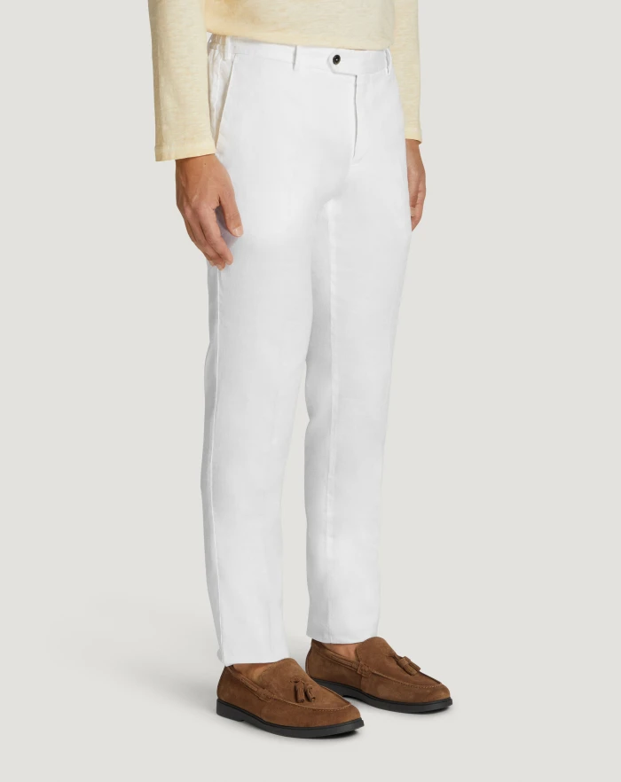 Pantaloni Torino Pantaloni Slim in lino stretch délavé Sottocosto