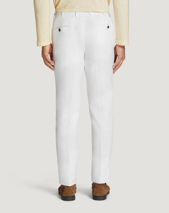 Pantaloni Torino Pantaloni Slim in lino stretch délavé Sottocosto