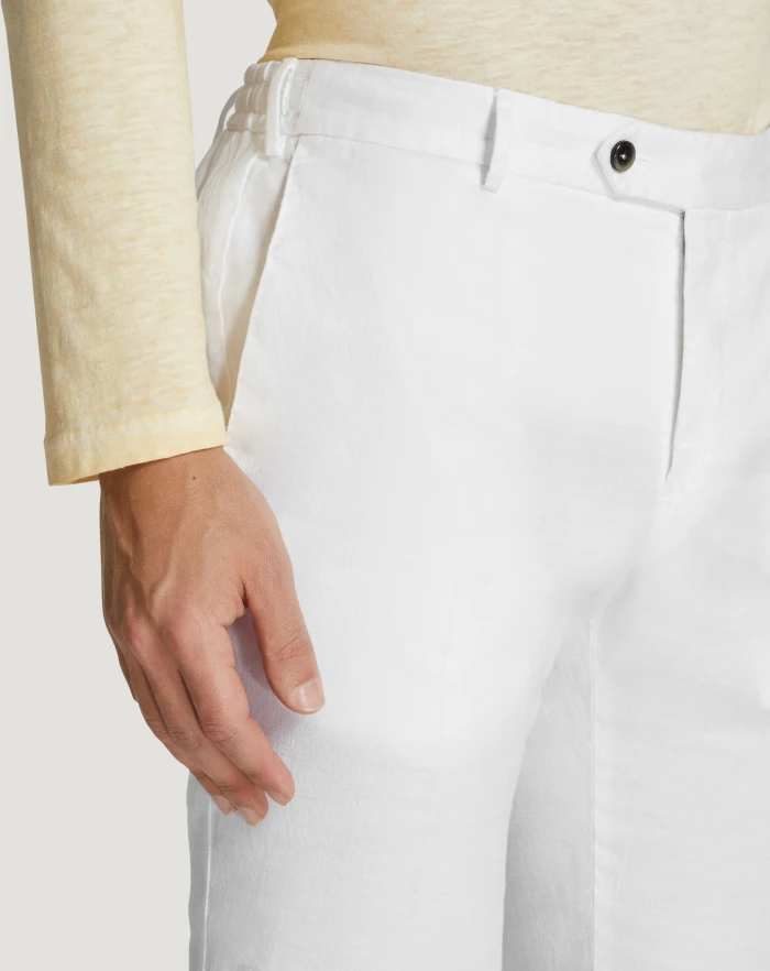 Pantaloni Torino Pantaloni Slim in lino stretch délavé Sottocosto