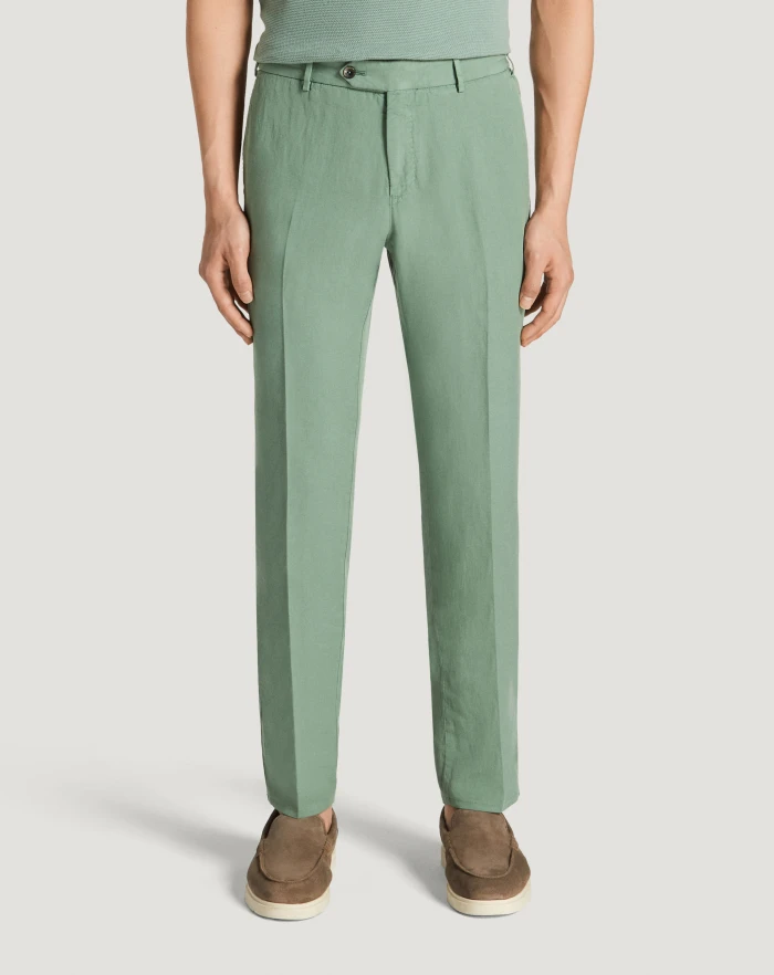 Pantaloni Torino Pantaloni Slim in cotone e lino batavia Saldi
