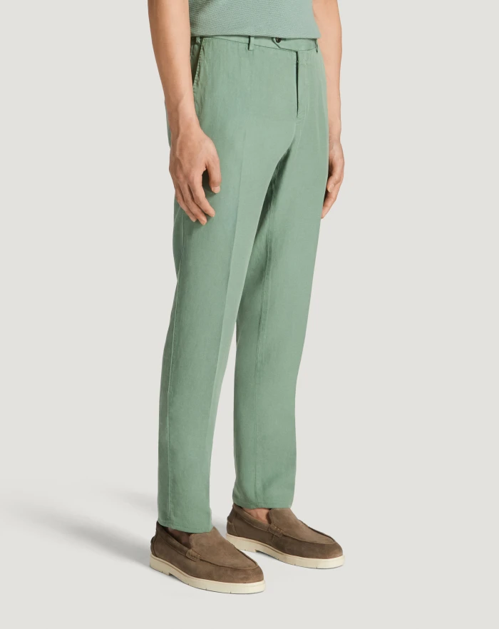 Pantaloni Torino Pantaloni Slim in cotone e lino batavia Saldi