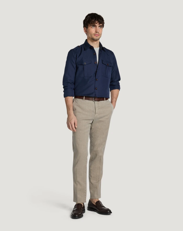 Pantaloni Torino Pantaloni Slim in lino stretch délavé Negozio