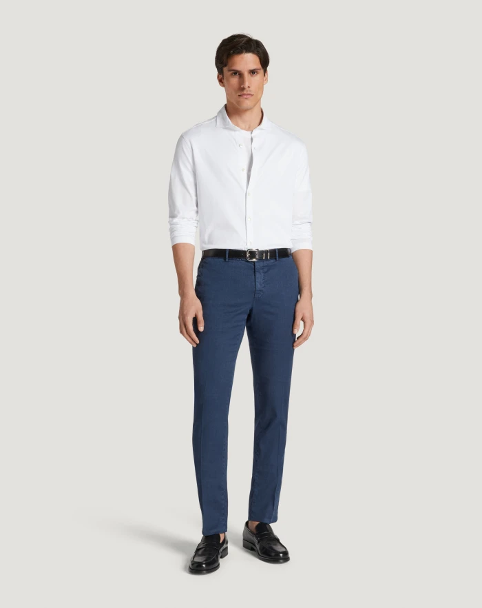 Pantaloni Torino Pantaloni Slim in lino stretch délavé Spedizione gratuita