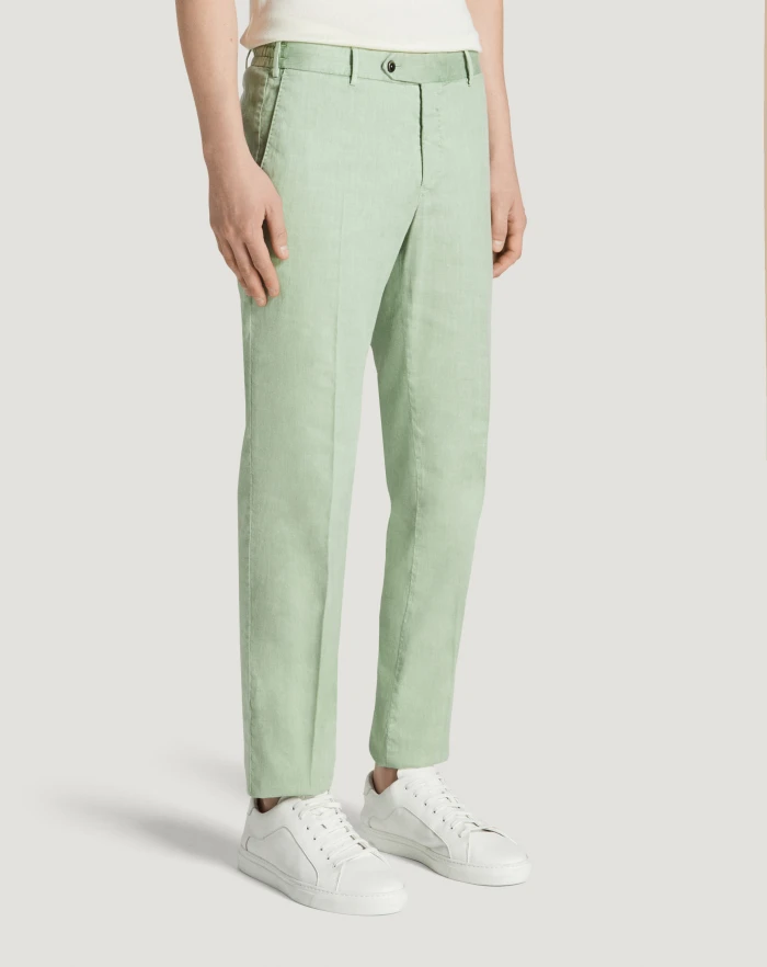 Pantaloni Torino Pantaloni Slim in lino stretch délavé Grande vendita