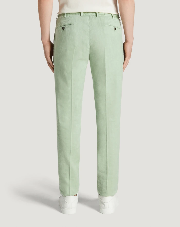 Pantaloni Torino Pantaloni Slim in lino stretch délavé Grande vendita